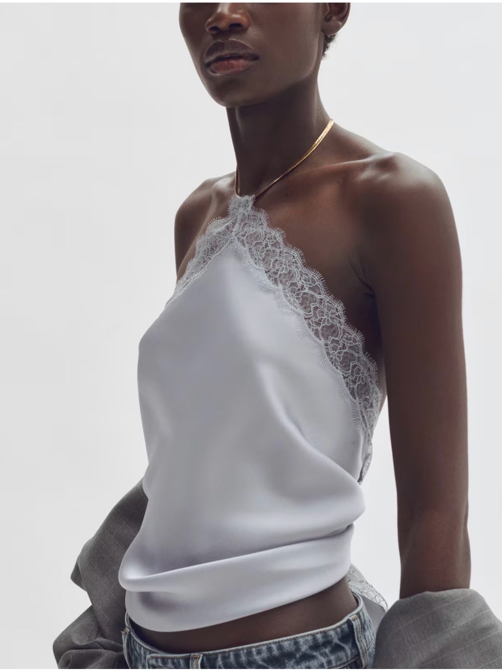 Stella McCartney Lavender Lace-Trim Halter Camisole - Picture 5 of 6